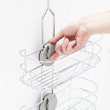 Over the Door Shower Caddy, 5-Tier Adjustable Hanging Shower Organizer  Rustproof Metal, Silver