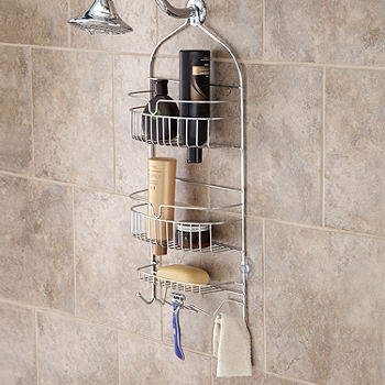 Over-the-shower Rust Resistant Hanging Shower Caddy in Satin Chrome