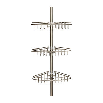 Kenney 3-Tier Spring Tension Corner Pole Shower Caddy, Color: Satin Nickel  - JCPenney
