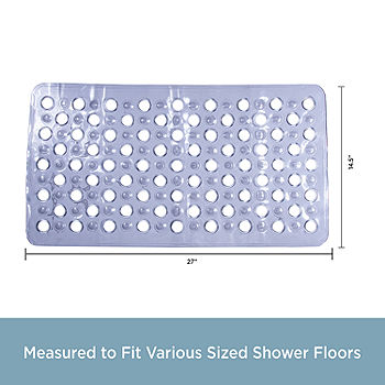 Kenney Non-Slip Semi-Brushed Bath, Shower, and Tub Mat with Suction Cups, Blue