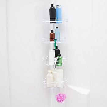 4-Shelf Shower Corner Tension Pole Caddy Organizer Bathroom Bath