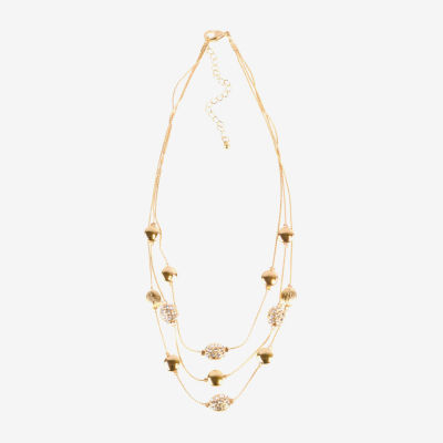 Bold Elements Gold Tone Womens 17 Inch Illusion Necklace