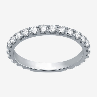 (H-I / I1) Womens 1 CT. T.W. Lab Grown White Diamond 10K White Gold Eternity Wedding Band