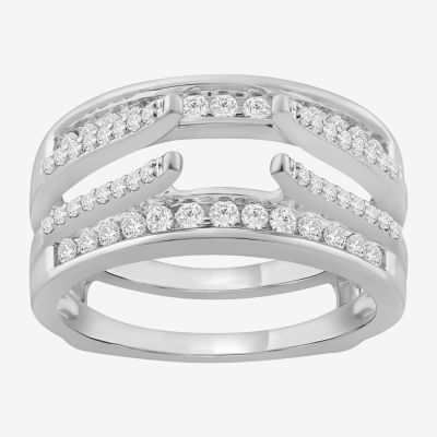 Womens 1/2 CT. T.W. Mined White Diamond 14K White Gold Wedding Ring
