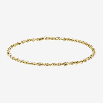 14K White Gold Rope Chain Bracelet