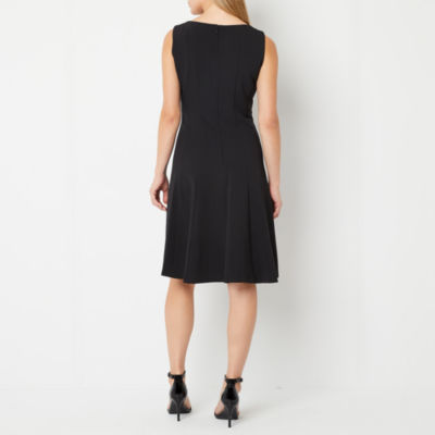 midi black fit and flare dress