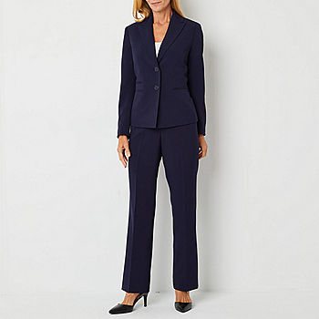 Le Suit Pant Suit-JCPenney, Color: Navy