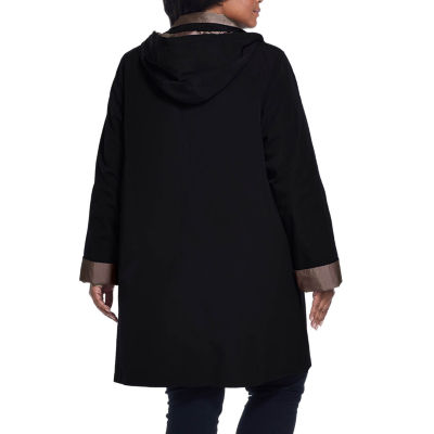 Gallery Midweight Water Resistant Womens Plus Raincoat