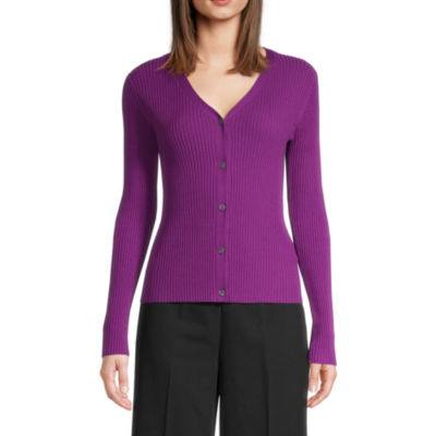 Worthington Womens Long Sleeve Button Cardigan JCPenney