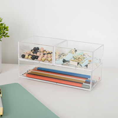 Martha Stewart 3 Piece Clear Desktop Organizers