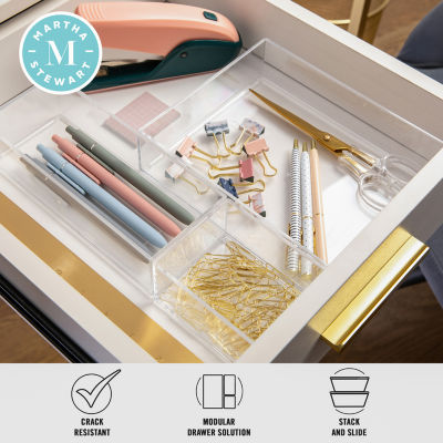 Martha Stewart 3 Piece Clear Desktop Organizers