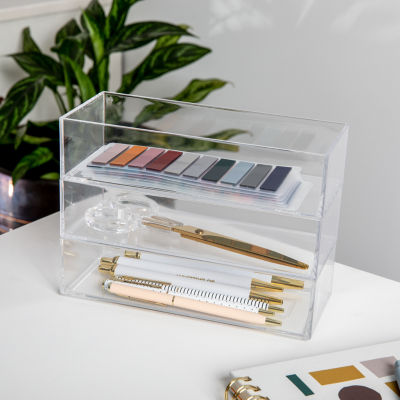 Martha Stewart 3 Pack 3X7.5 Clear Desk Organizer