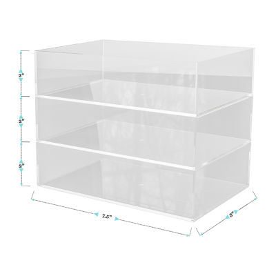 Martha Stewart 3 Pack 3X7.5 Clear Desk Organizer