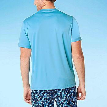 St. John's Bay Mens Short Sleeve Swim Shirt | Blue | Regular Medium | Swimsuit Tops Swim Shirts | UV Protection