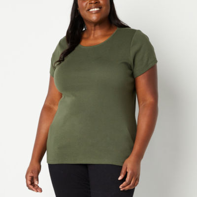 Short Length Sleeve Women's Tops, St Johns Bay Tops Plus Size