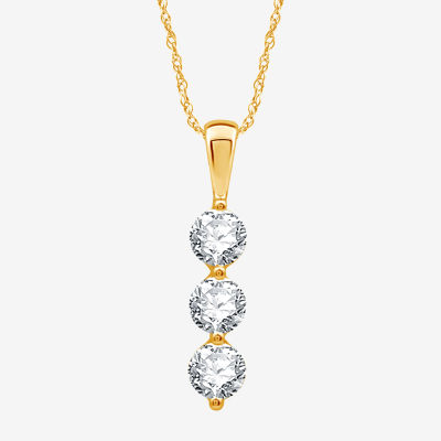 Snowman (H-I / I1) Womens 1 1/4 CT. T.W. Lab Grown White Diamond 10K Gold 18 Inch Pendant Necklace