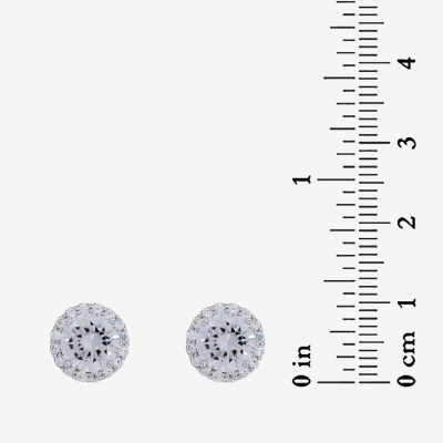 DiamonArt® CT. T.W. White Cubic Zirconia Sterling Silver 9mm Stud Earrings