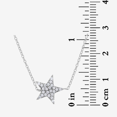 DiamonArt® Womens 1/3 CT. T.W. Lab Created White Cubic Zirconia Sterling Silver Star Pendant Necklace