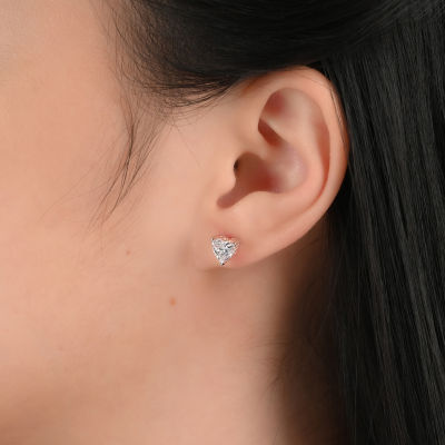 3 1/2 CT. T.W White Zirconia Sterling Silver 7mm Stud Earrings