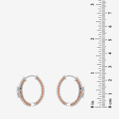 2 3/4 CT. T.W. White Zirconia Sterling Silver 22mm Hoop Earrings