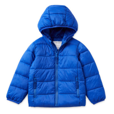 Okie Dokie Toddler Boys Hooded Packable Midweight Puffer Jacket