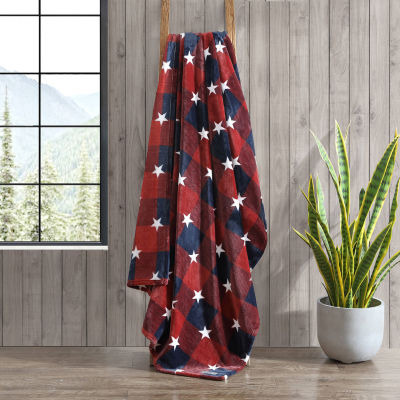 Eddie Bauer America Plush Reversible Lightweight Throw