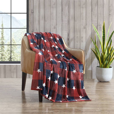 Eddie Bauer America Plush Reversible Lightweight Throw