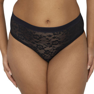 Curvy Couture No Show Lace High Cut Brief Panty - 1363
