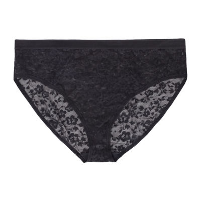 Curvy Couture No Show Lace High Cut Brief Panty - 1363