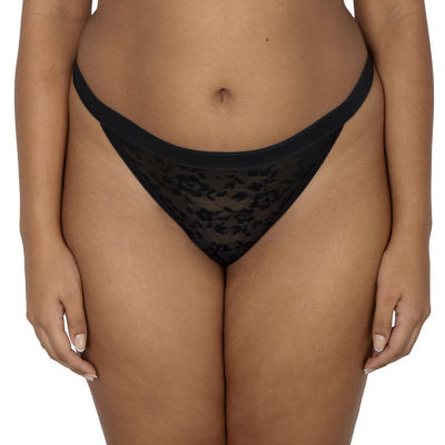 Curvy Couture No Show Lace G-String Thong Panty - 1383