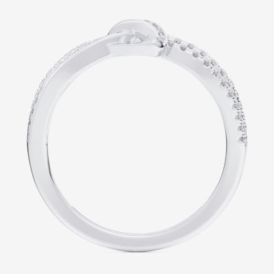 G-H / Si1-Si2) Womens /3 CT. T.W. Lab Grown White Diamond 10K Gold Bypass Cocktail Ring