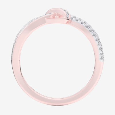 G-H / Si1-Si2) Womens /3 CT. T.W. Lab Grown White Diamond 10K Rose Gold Bypass Cocktail Ring