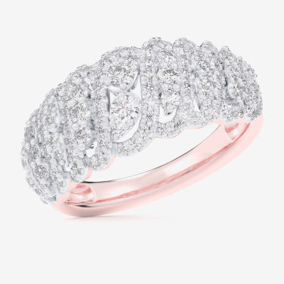(G-H / Si1-Si2) Womens 3/4 CT. T.W. Lab Grown White Diamond 10K Rose Gold Band