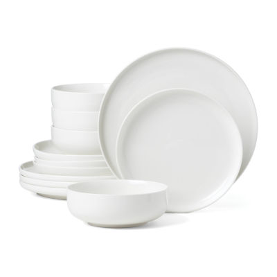 Home Expressions Porcelain Coupe Dinner Plate, Color: White - JCPenney
