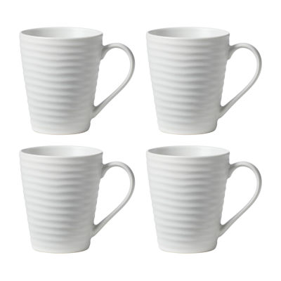 Oneida Ridge White 4-pc. Stoneware Mug Set