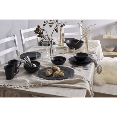 Oneida Ridge Black 4-pc. Stoneware Mug Set