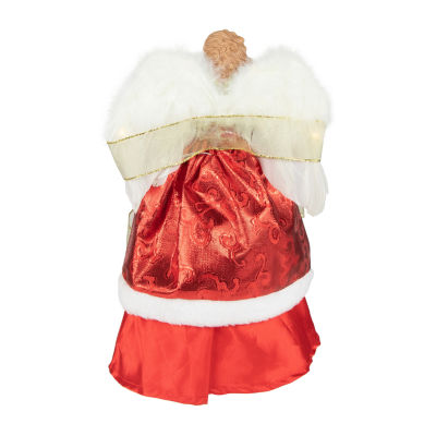 Northlight 14" Red Angel With Lighted Wings Christmas Tree Topper