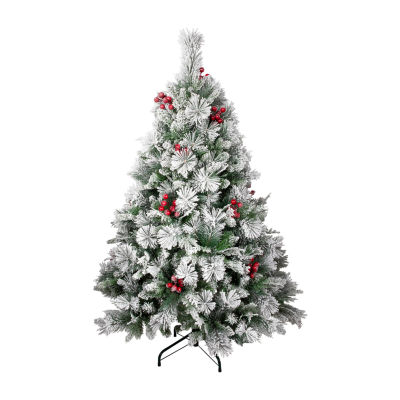 Northlight 5ft Full Heavily Flocked Whittaker Spruce 5 Foot Flocked Spruce Christmas Tree