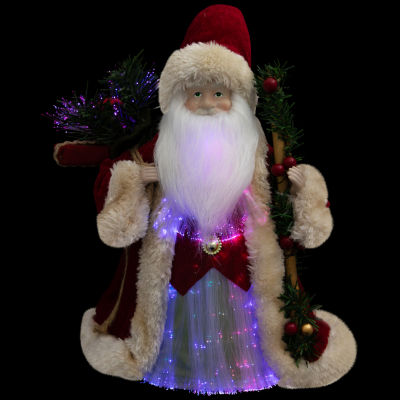 Northlight 12" Lighted Color Changing Fiber Optic Santa Claus Christmas Tree Topper