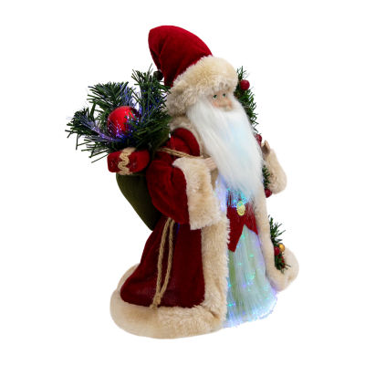 Northlight 12" Lighted Color Changing Fiber Optic Santa Claus Christmas Tree Topper