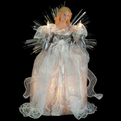 Northlight 11" Lighted Angel With Candle Christmas Tree Topper