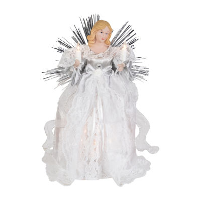 Northlight 11" Lighted Angel With Candle Christmas Tree Topper