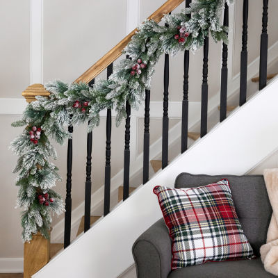Northlight Flocked Calloway Fir With Berries - 7ft X 12in - Unlit Christmas Indoor Garland
