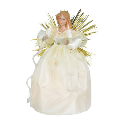 Northlight Angel With Lighted - 10.5in - Gold - Clear Lights Christmas Tree Topper