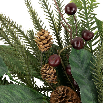 Northlight 20" Mixed Foliage With Berries Artificial Wreath