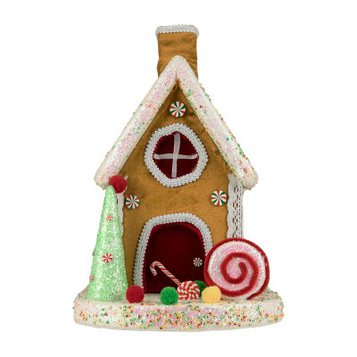 Northlight 13" Gingerbread Glitter Candy Gingerbread House
