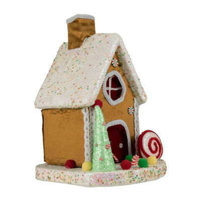 Northlight 13" Gingerbread Glitter Candy Gingerbread House