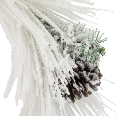 Northlight 24" Flocked Artificial With Pine Cones Wreath