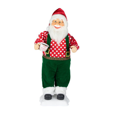 Northlight 24" Animated And Musical Santa Claus With Hot Cocoa Christmas Figurine
