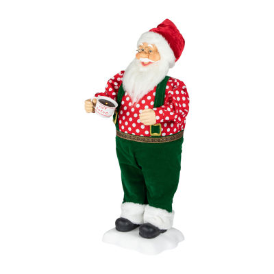 Northlight 24" Animated And Musical Santa Claus With Hot Cocoa Christmas Figurine